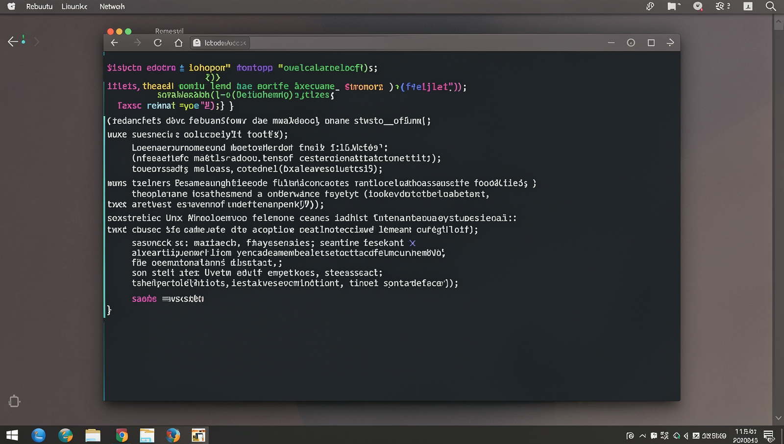 Realistic Linux desktop showing remote access interface on a computer screen.