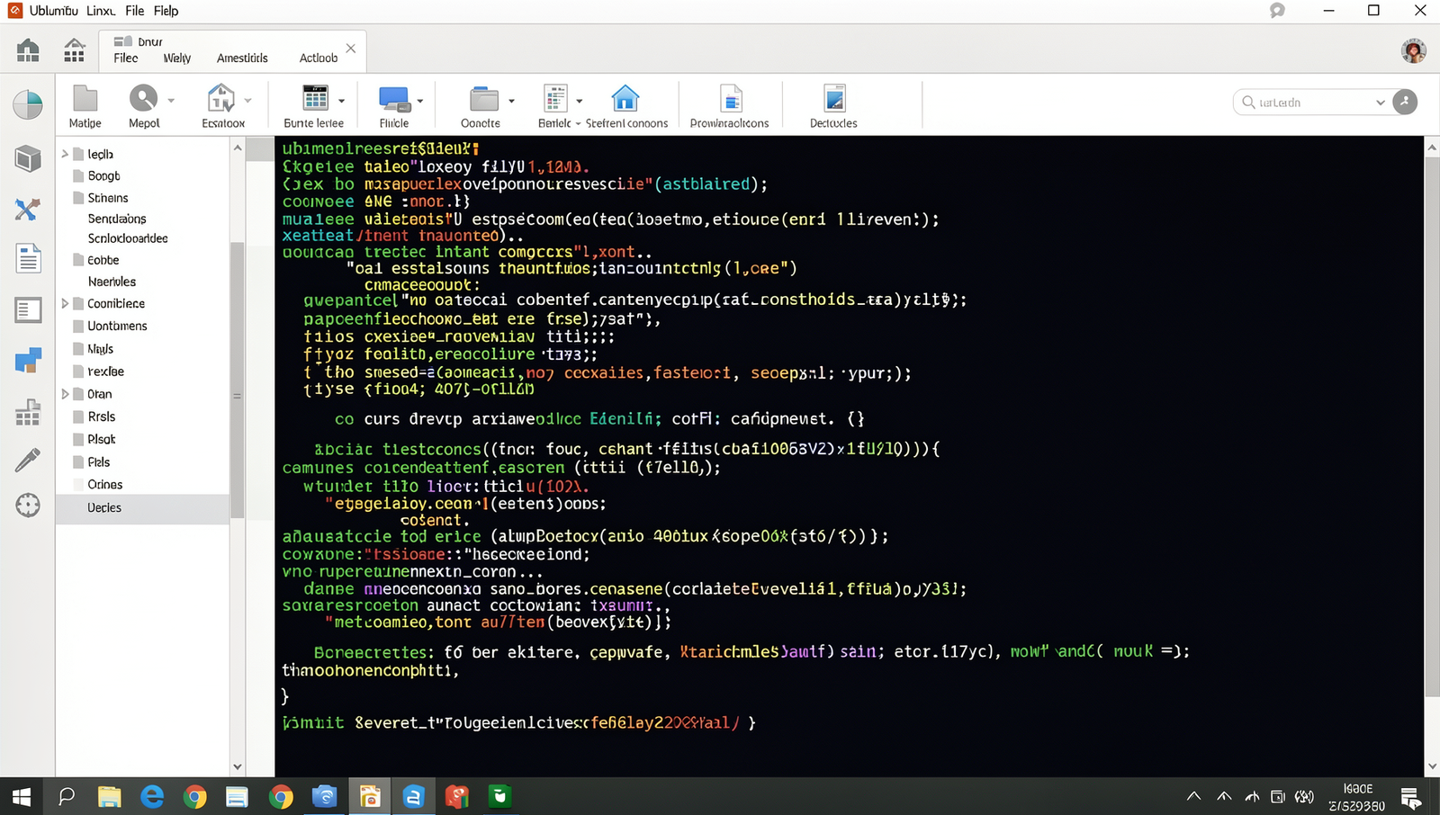 Sorting files in Linux File Explorer with realistic UI and natural lighting.