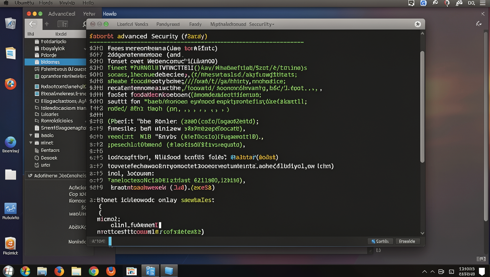 Screenshot of Advanced Security window on a Linux desktop with natural lighting.