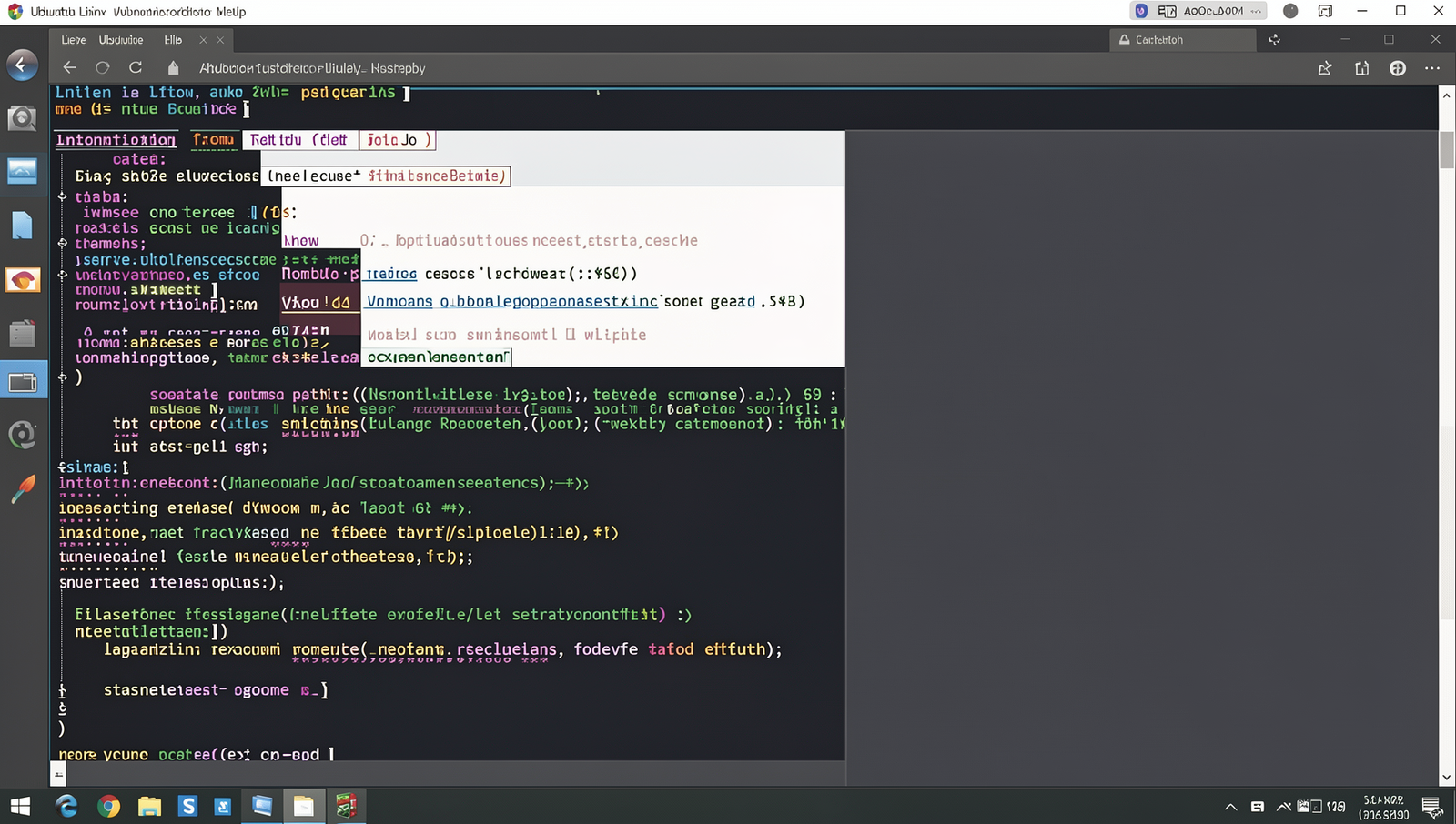 Website builder dashboard showing installation options on a Linux desktop.