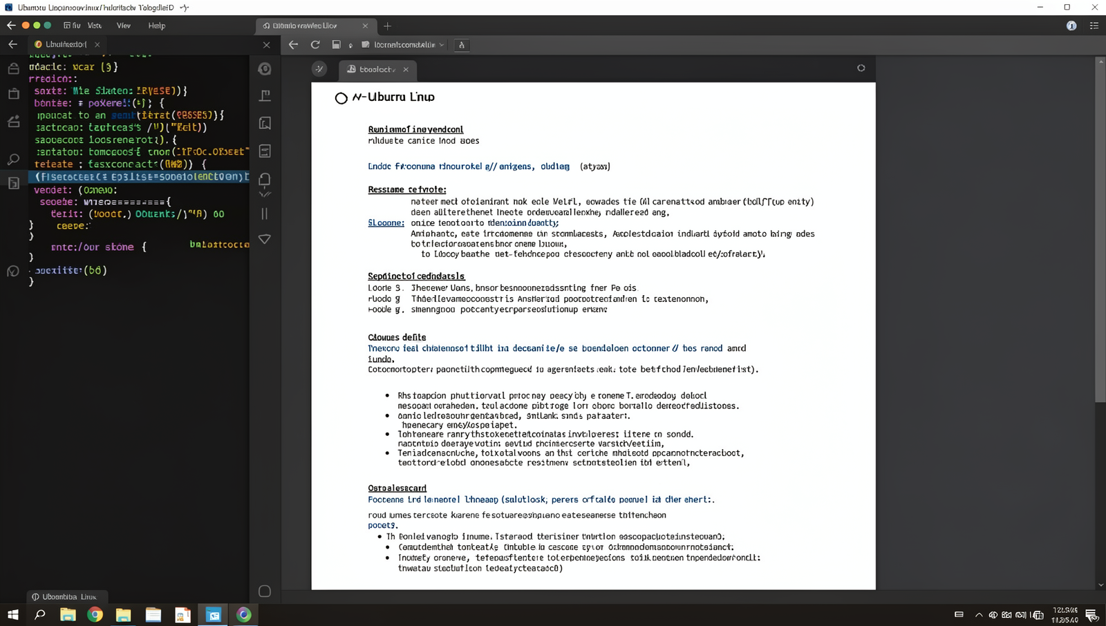 Filled-out resume template displayed on a realistic Linux desktop environment.