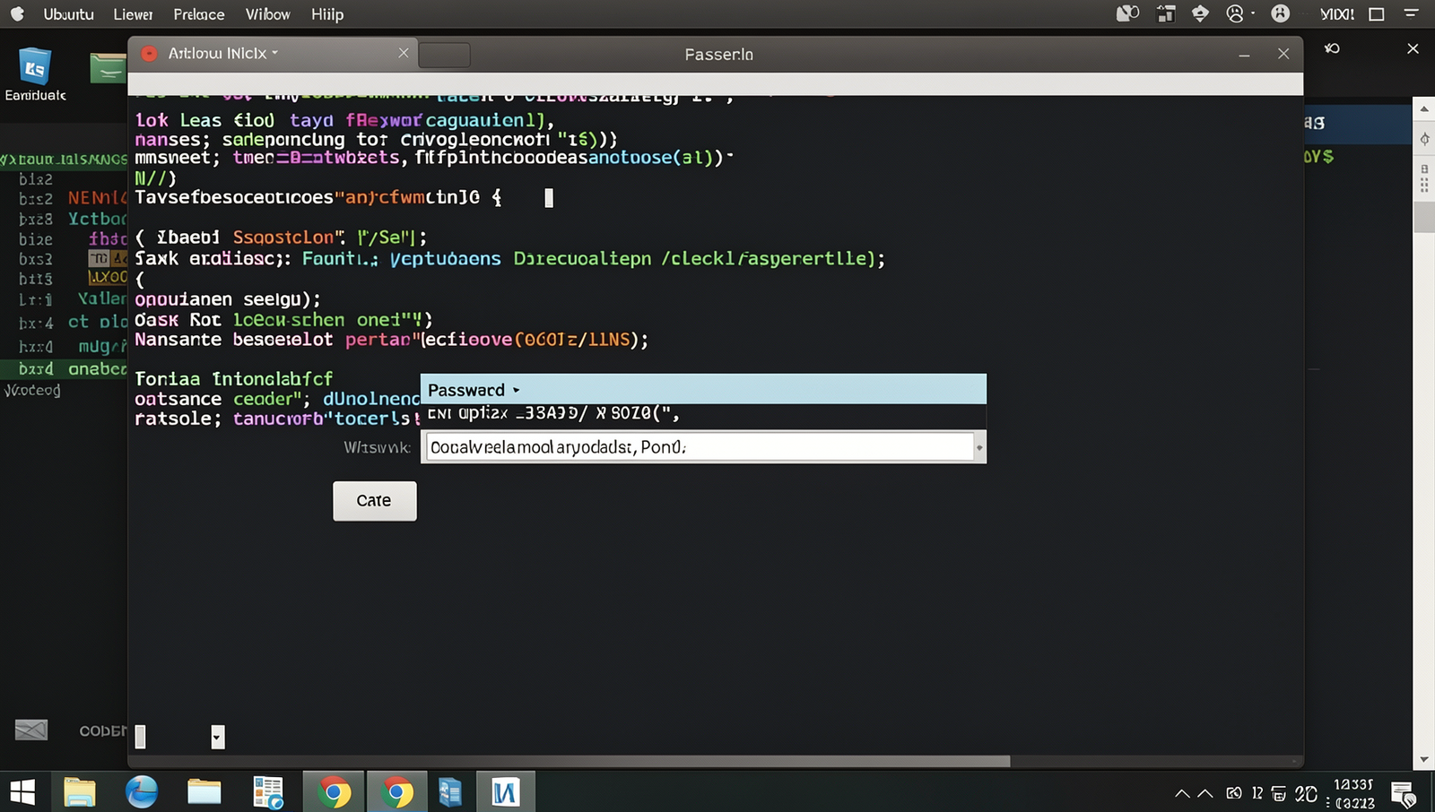 Realistic computer screen showing password input for leak checking service.