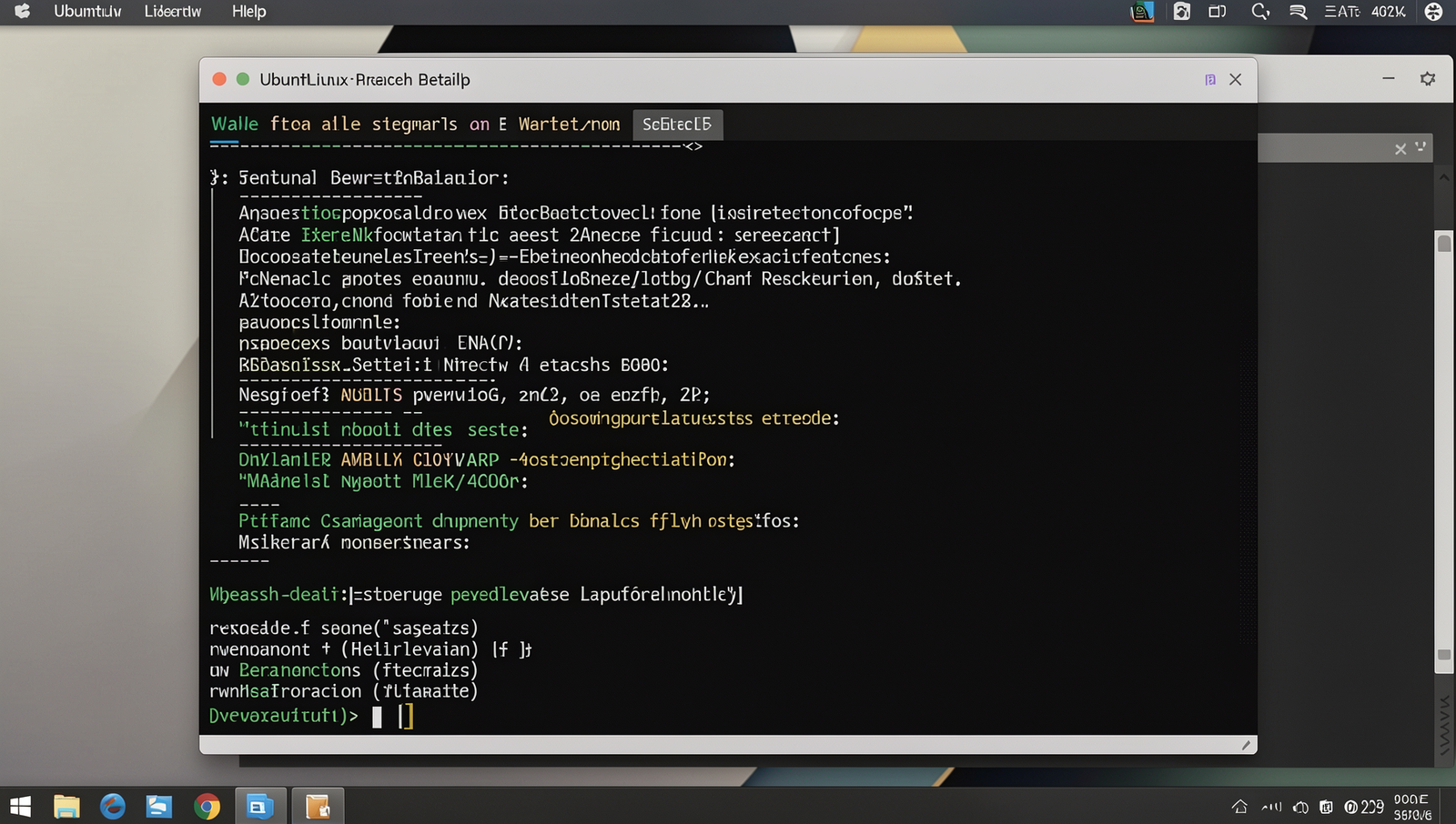 Realistic Linux desktop showing breach details in a terminal interface.