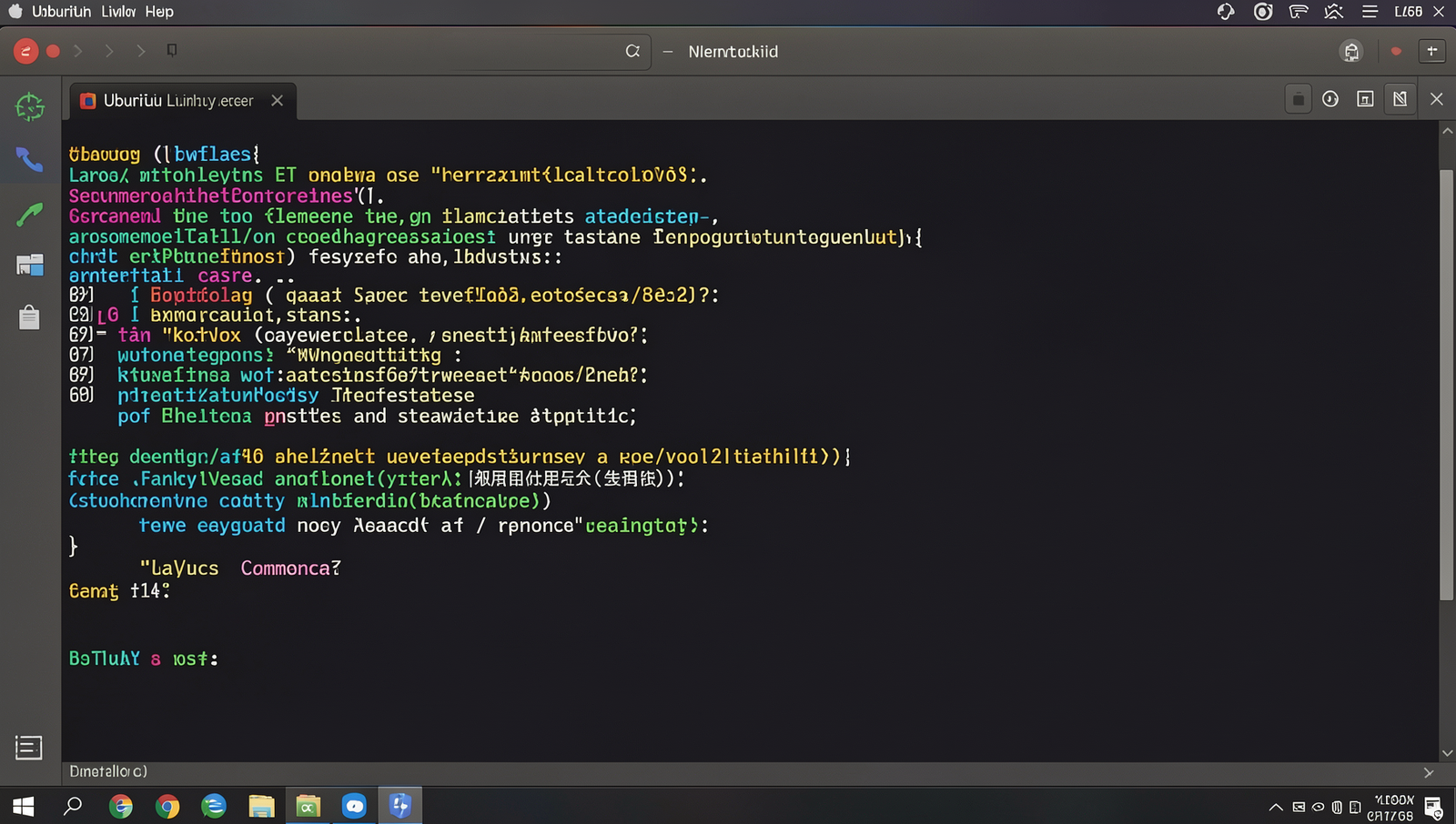 Photorealistic screenshot of a Linux desktop with a website selection interface.