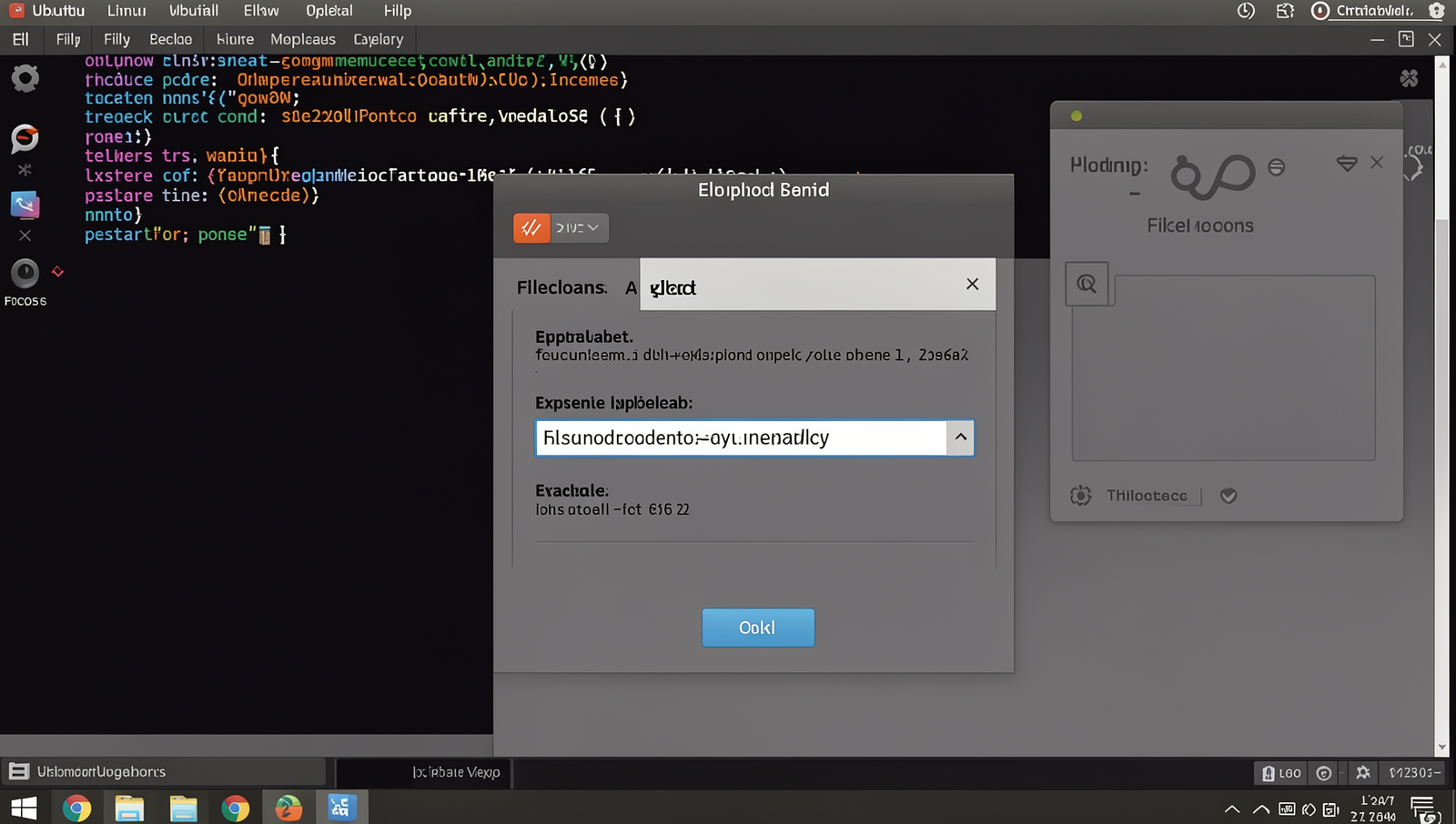 Photorealistic mockup of a Linux file upload form on a computer screen.