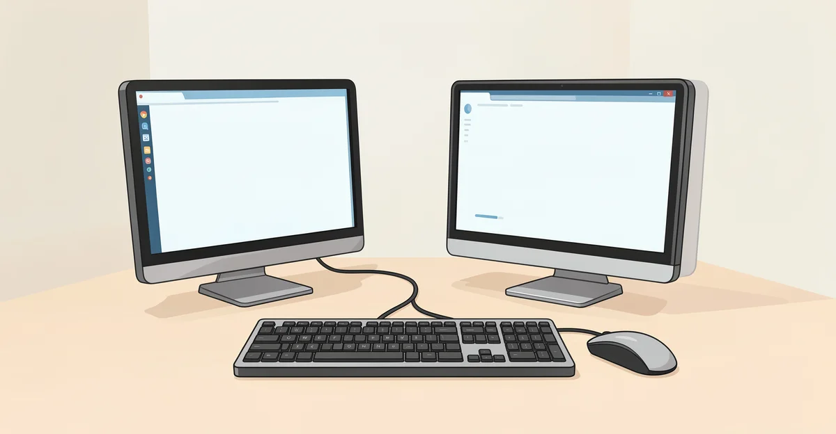Featured image: Professional featured image for: How to Share One Keyboard and Mouse Between Two Computers. Clean ed