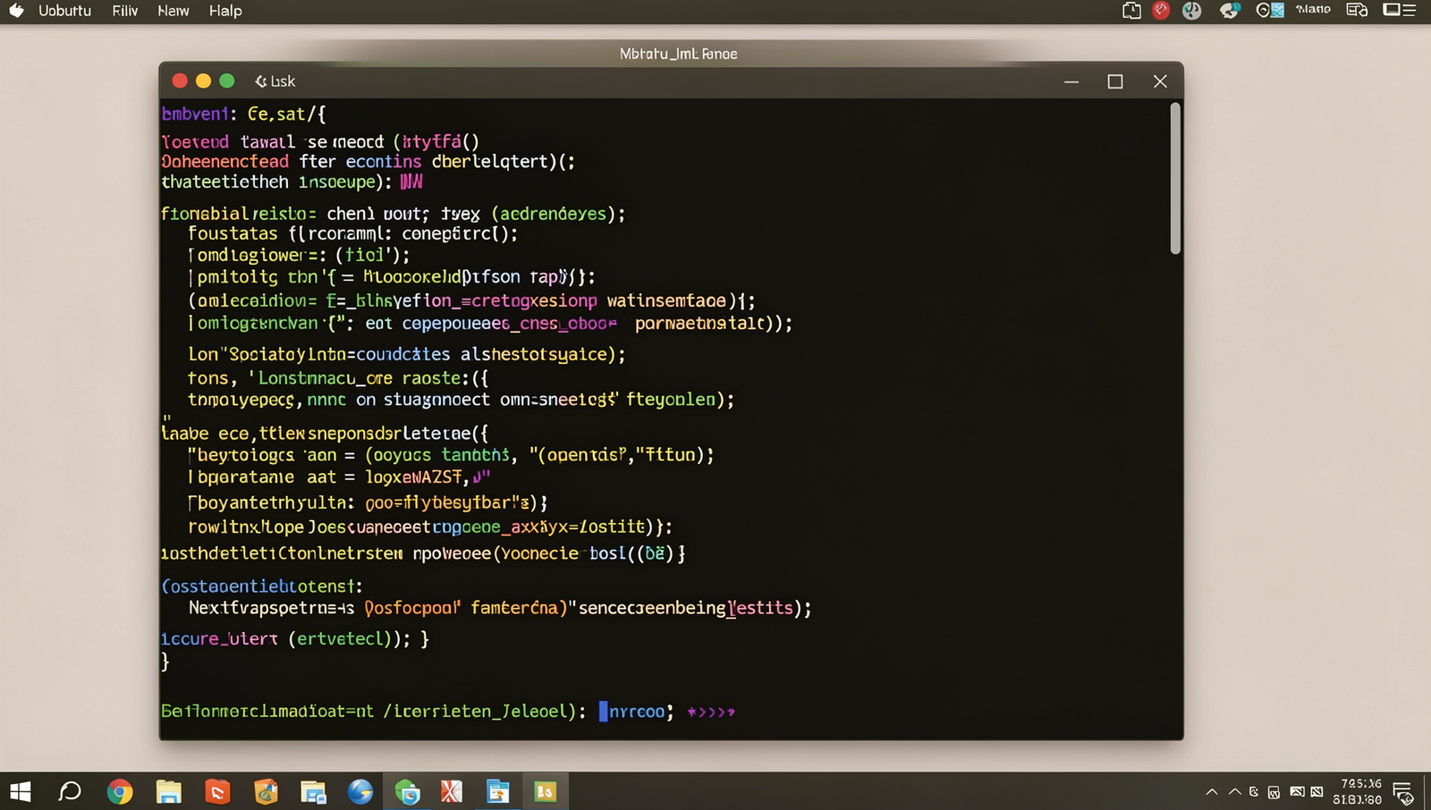 Photorealistic image of a computer screen displaying Flask app code in a terminal.