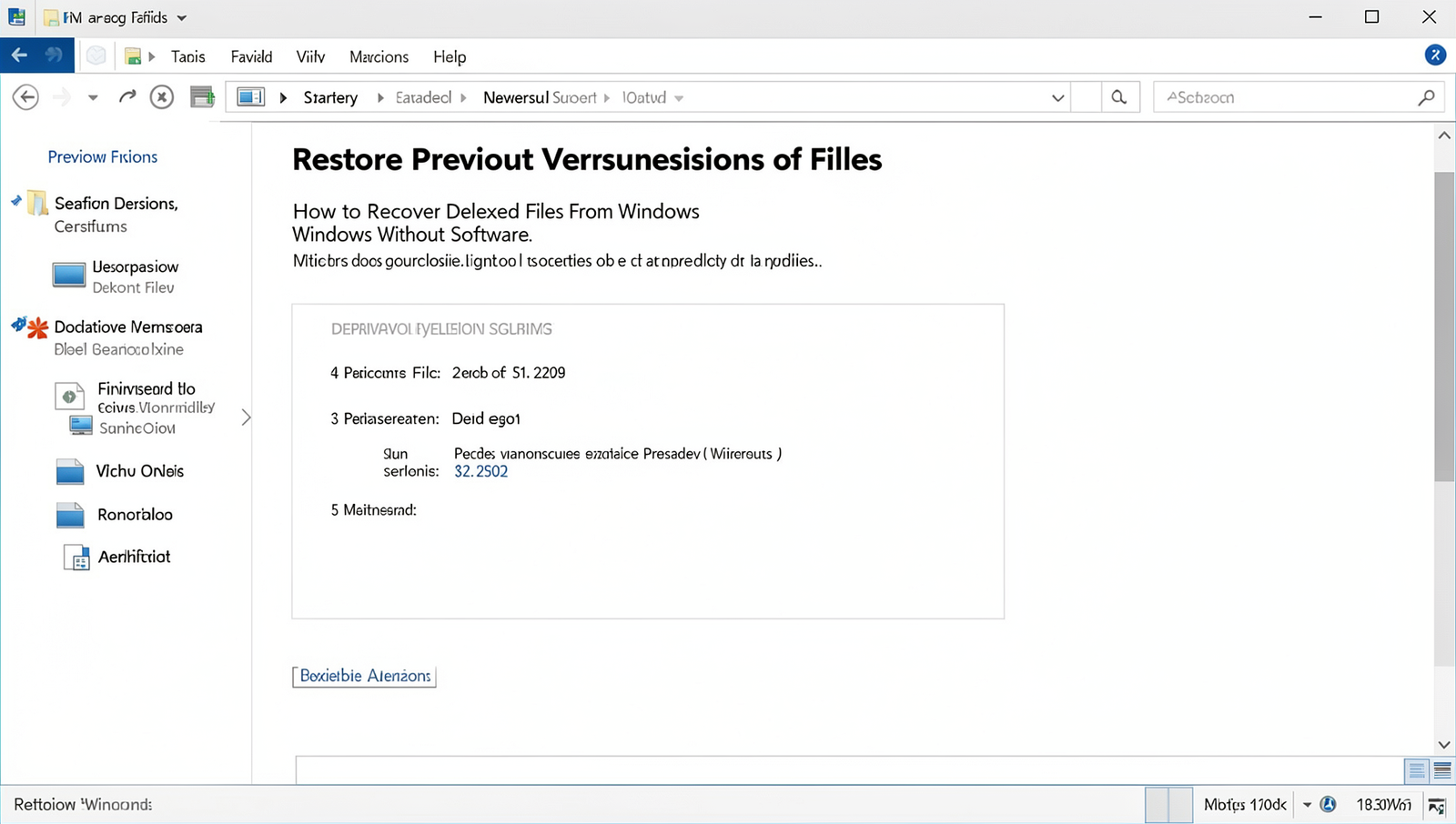 Restore Previous Versions of Files