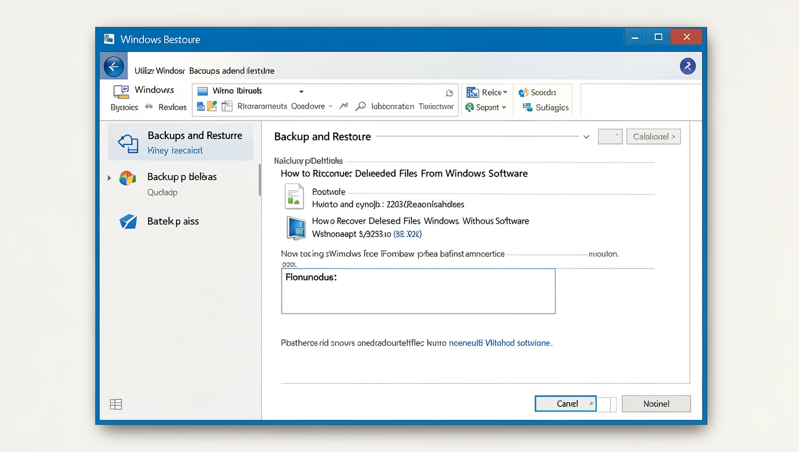 Utilize Windows Backup and Restore
