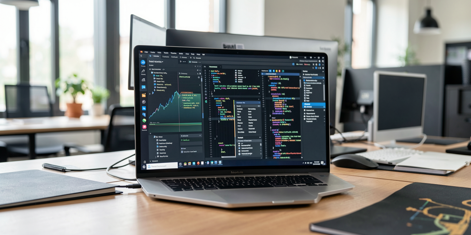 Modern workspace showcasing a PC running Android apps with natural lighting.