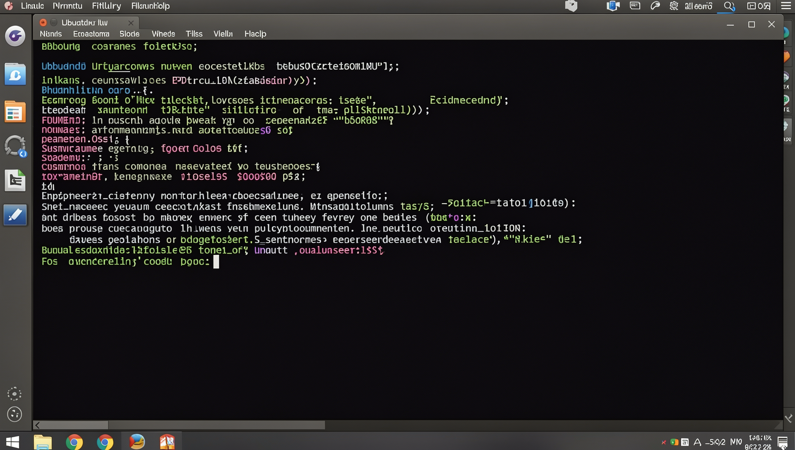 Realistic Linux desktop showing content filtering options in a terminal application.