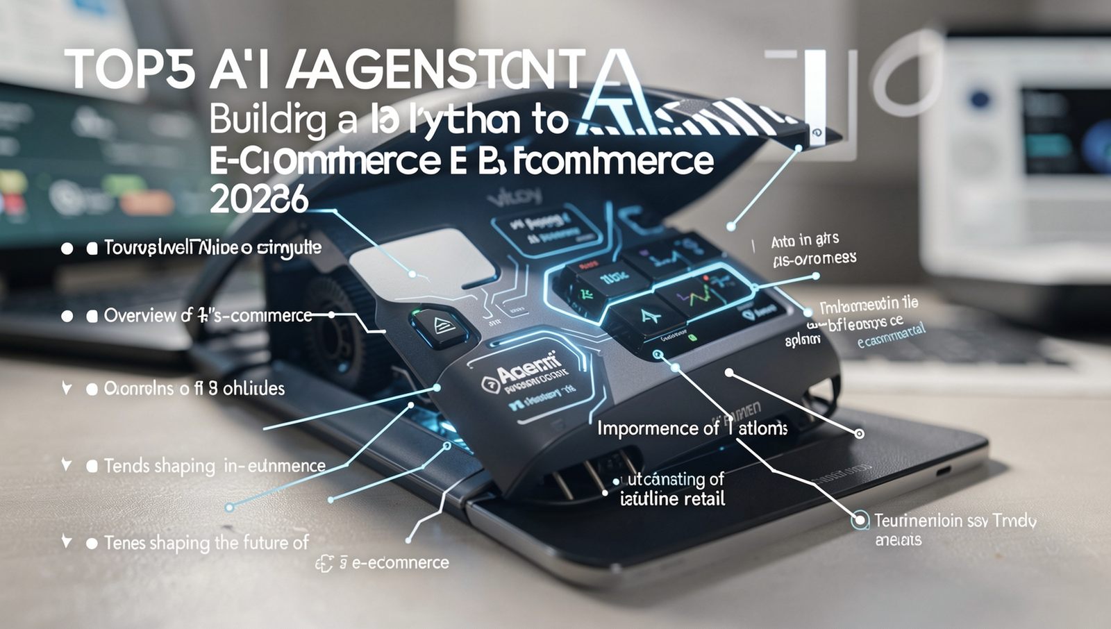Close-up infographic showing AI's impact on e-commerce automation and trends.