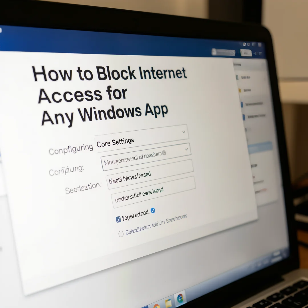 Step 3: Technical tutorial screenshot: Configure core settings for How to Block Internet Access for Any Wind