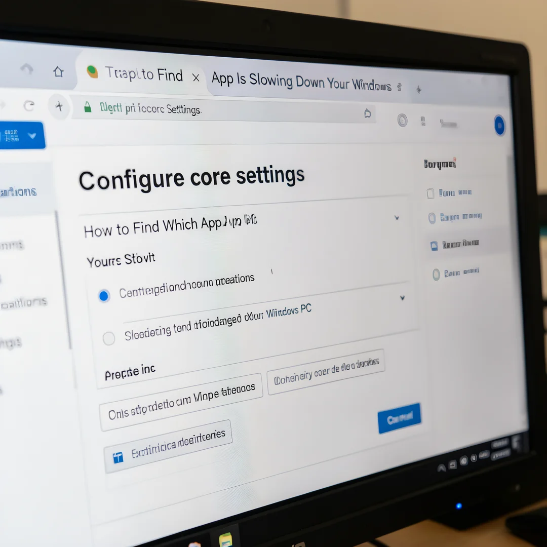 Step 3: Technical tutorial screenshot: Configure core settings for How to Find Which App Is Slowing Down You