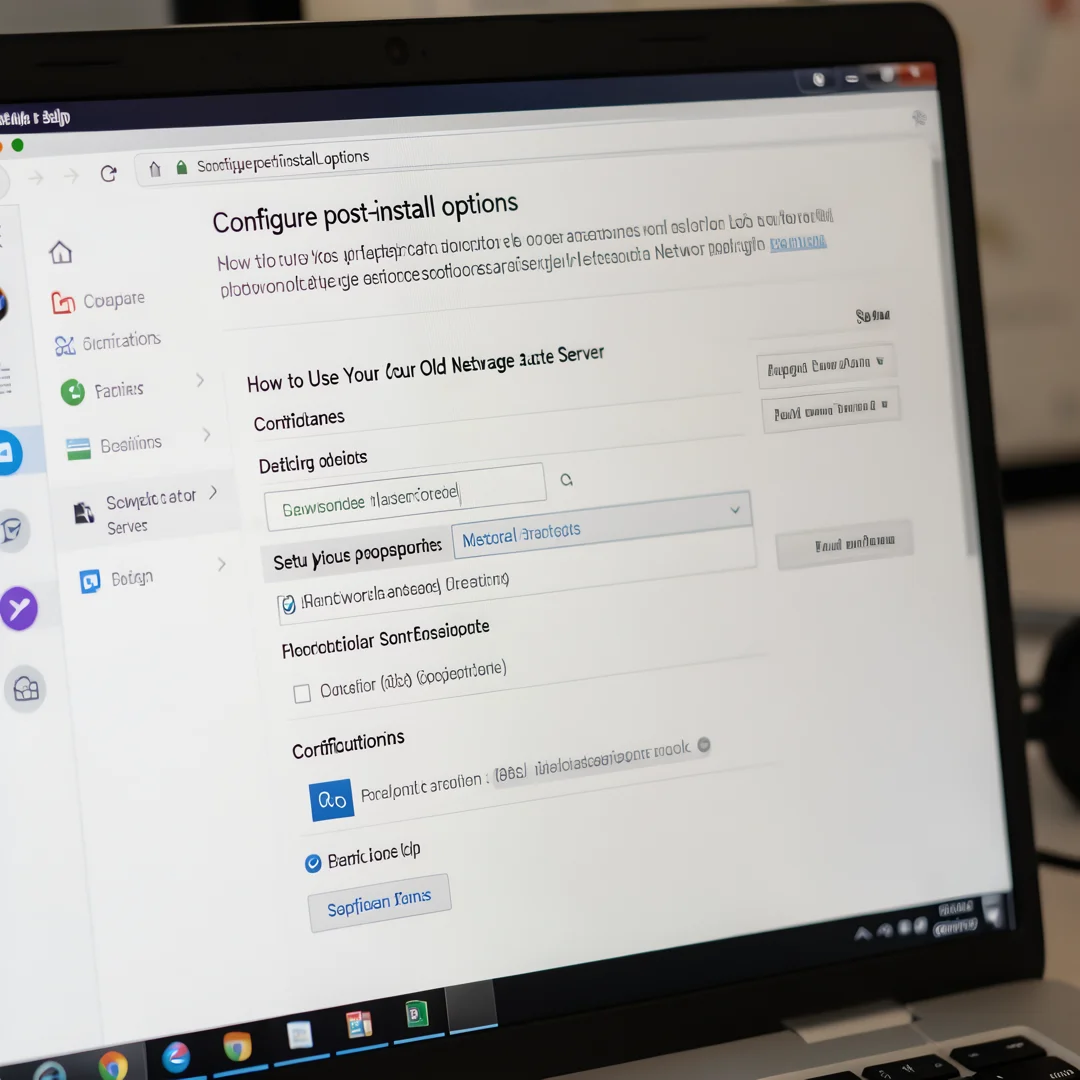 Step 6: Technical tutorial screenshot: Configure post-install options for How to Use Your Old Laptop as a Ne